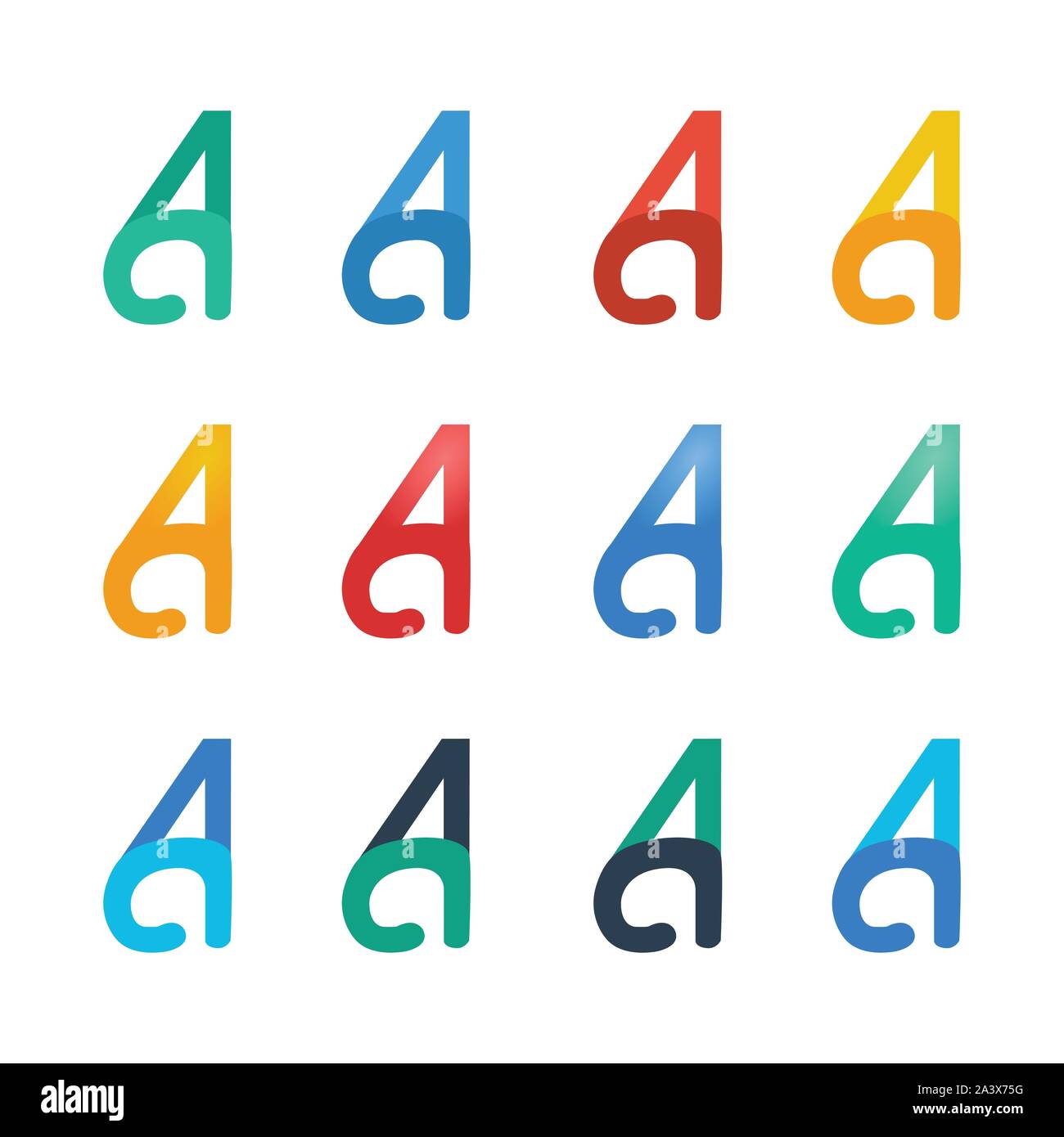 Alphabet Doppelbuchstaben Logo. Buchstaben A, Doppel ein Schreiben logo, Double AA Buchstaben logo Konzept, bunte Logo vektor design Vorlage Stock Vektor