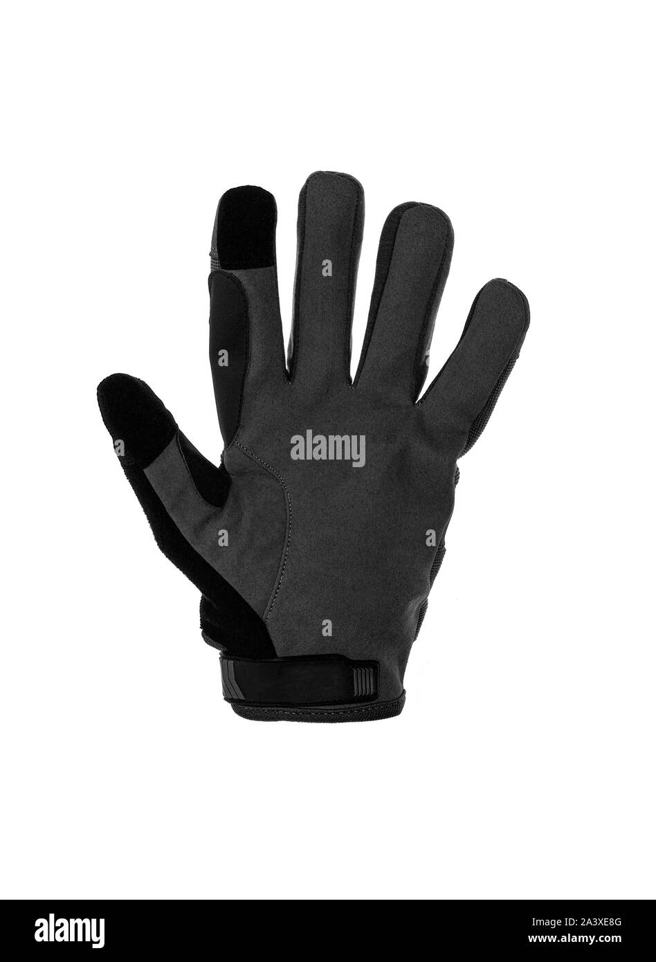Militärische Handschuhe, taktische Handschuhe, Schutzhandschuhe isoliert weißer Hintergrund. Handgelenk. Jagd Full Finger Handschuhe isoliert auf weißem Stockfoto