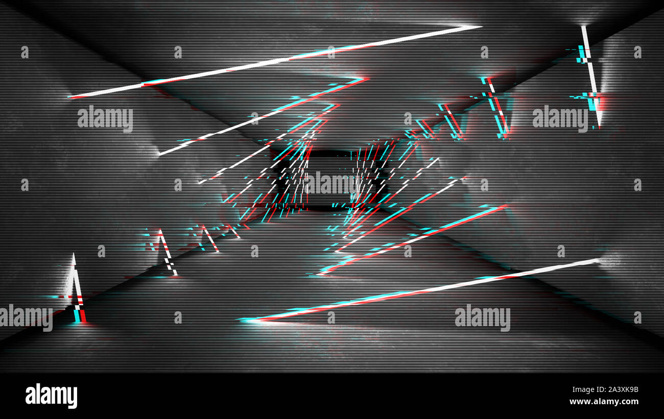 Analoge statischen Hintergrund für den Bildschirm. Abstrakte pixel Glitch Fehler video beschädigt werden. Vhs glitch Design. Stockfoto