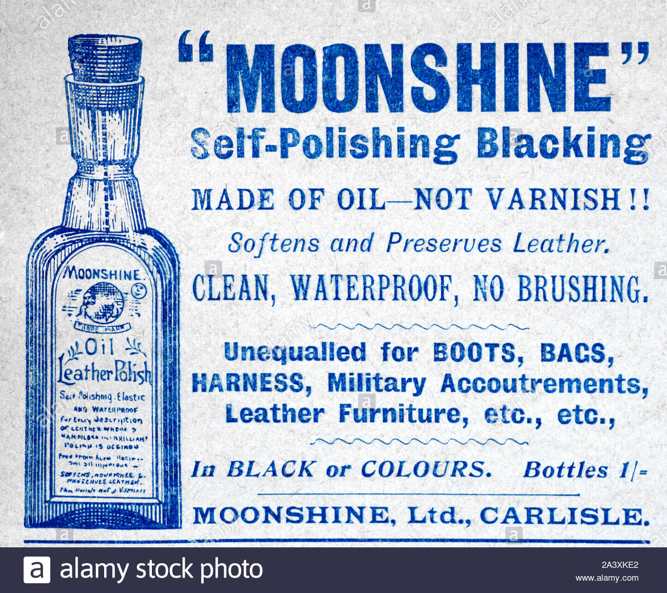 Der viktorianischen Ära, Moonshine Leder Polnisch, Vintage Werbung von 1897 Stockfoto