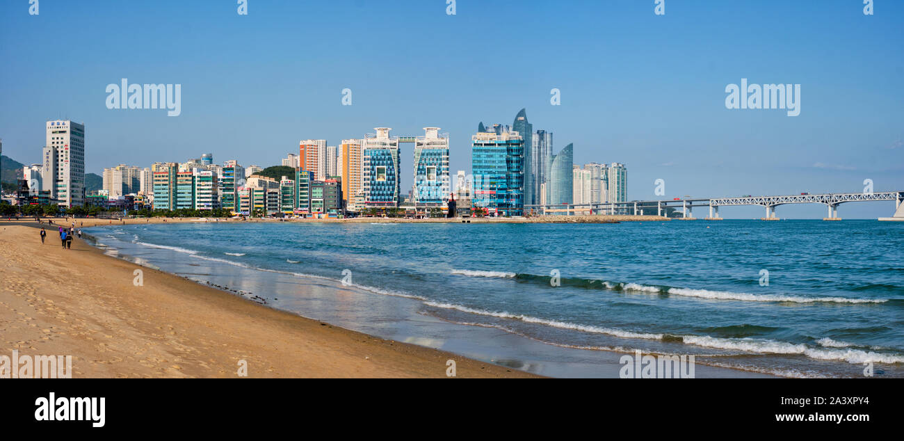 Gwangalli Strand in Busan, Südkorea Stockfoto