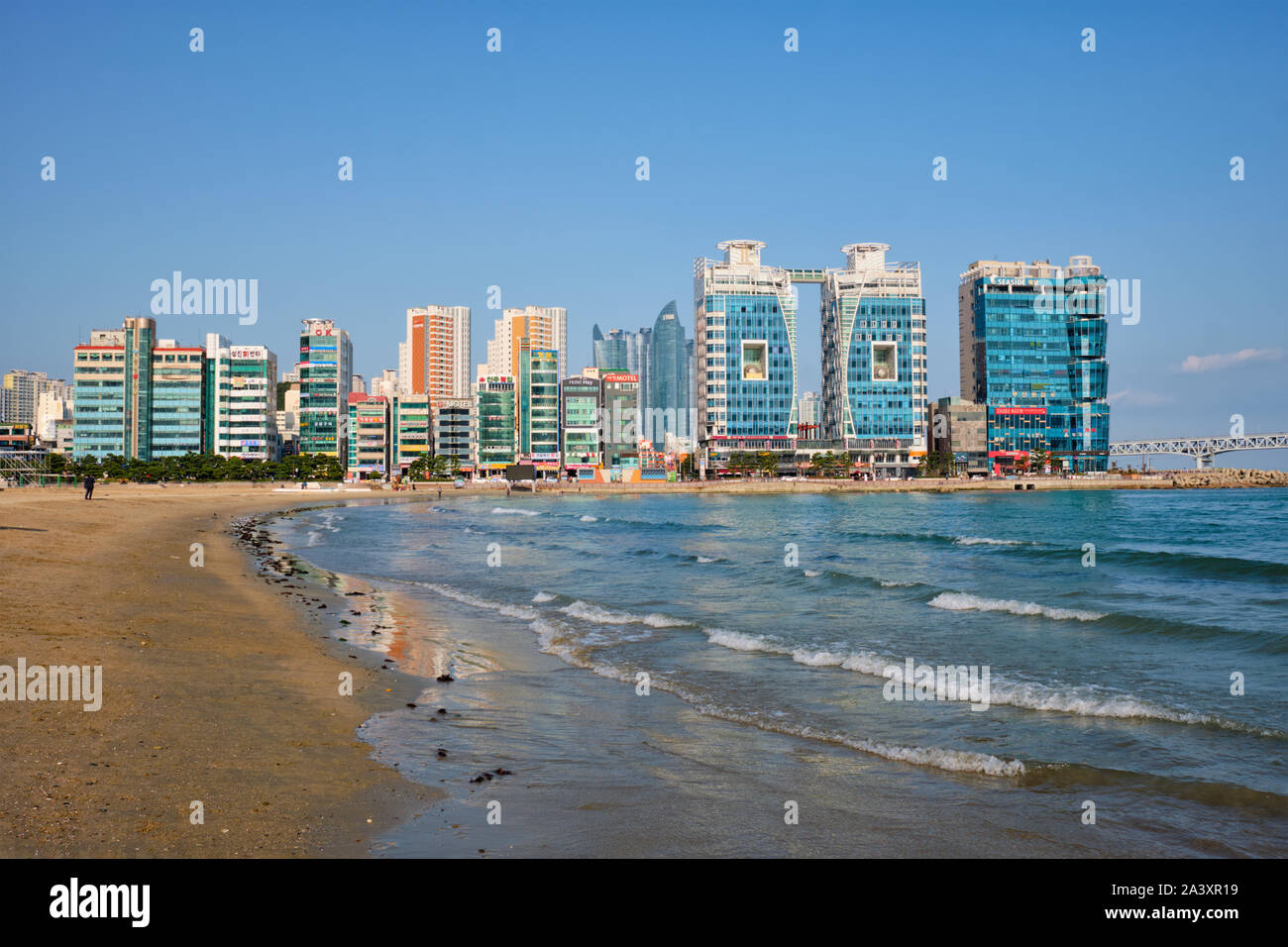 Gwangalli Strand in Busan, Südkorea Stockfoto