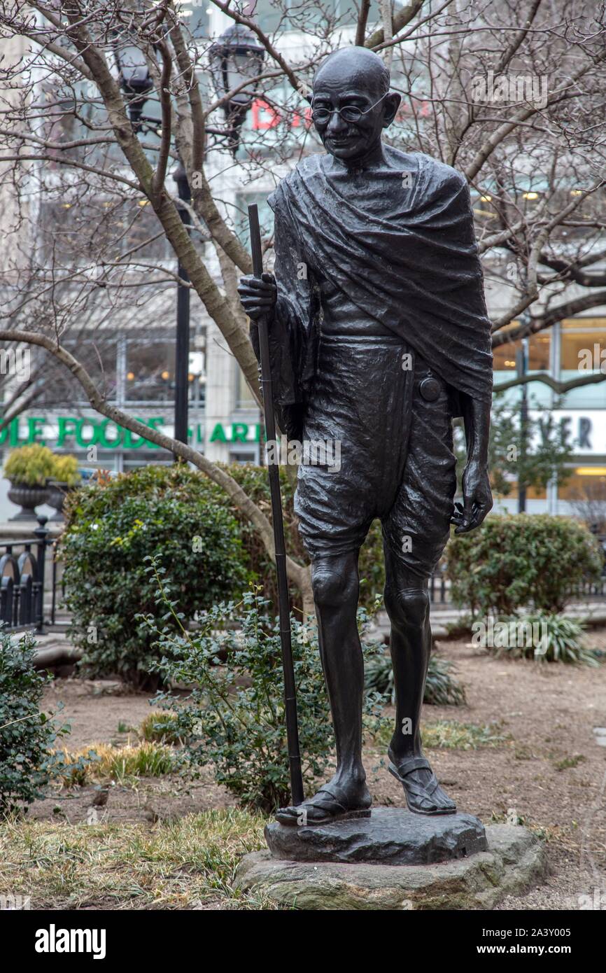 STATUE DE MAHATMA (Mohandas K. Gandhi (1869-1948), Union Square, Manhattan, New York, United States, USA Stockfoto