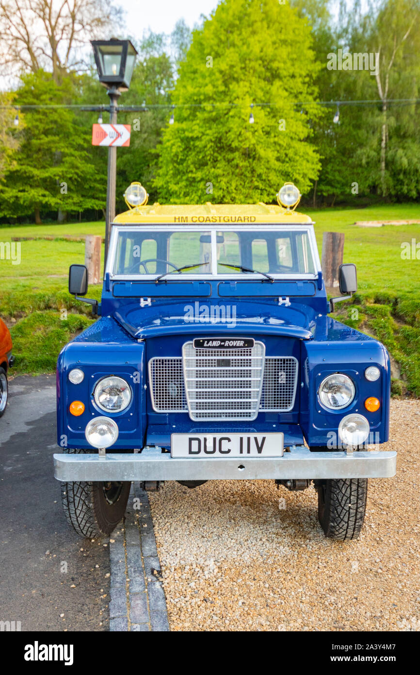 Classic 1960 s blau Land Rover Defender Stockfoto