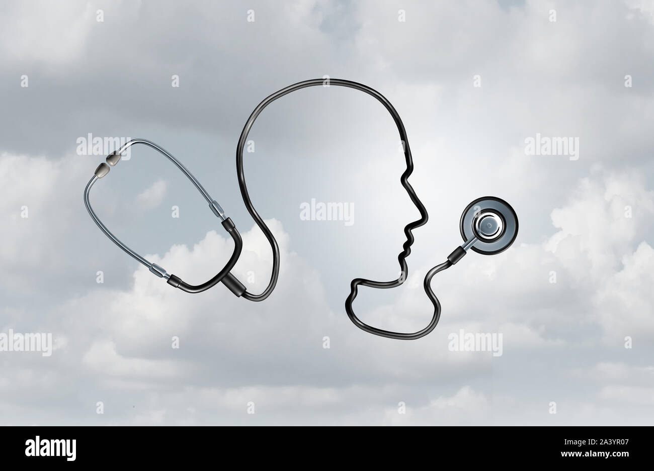 Psychische Gesundheit ßtsein Monat healthcare oder Health Care Concept als 3D-Darstellung. Stockfoto