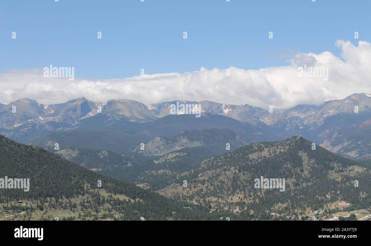 Bergblick von Estes Park, Colorado Stockfoto