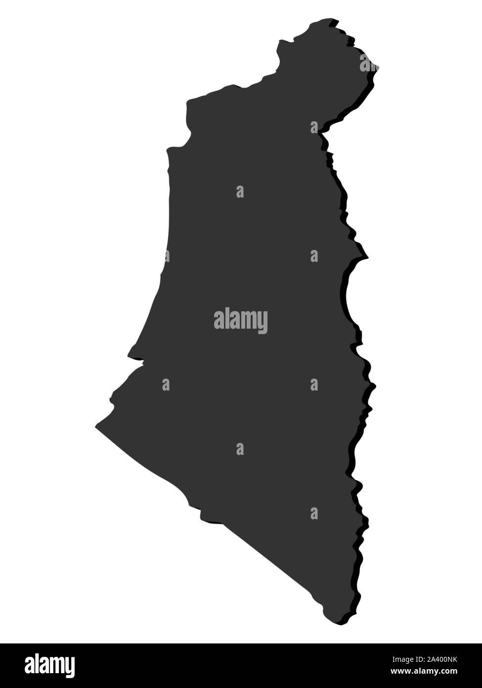 Karte von Israel 3d, eps 10 Vector Illustration Stock Vektor