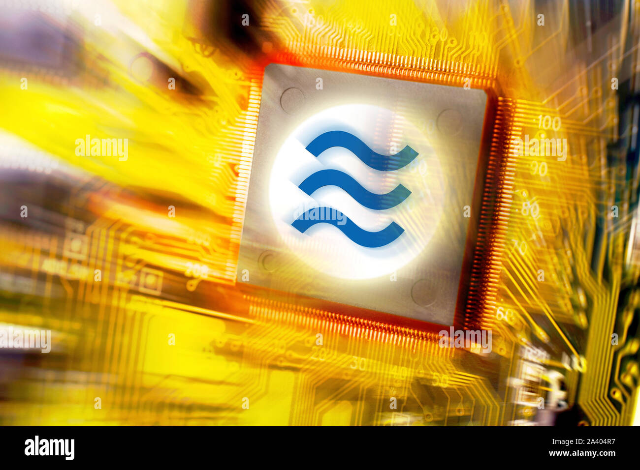 Digitální peněžní internetová měna Bitcoin - Open Source P2P platební síť - virtuelles Geld cryptocurrency - Facebook Waage Stockfoto