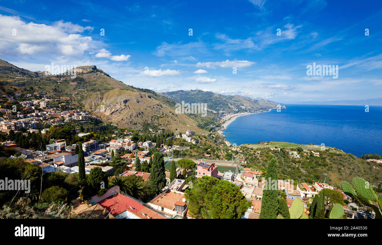 Bucht von Taormina, Sizilien Stockfoto