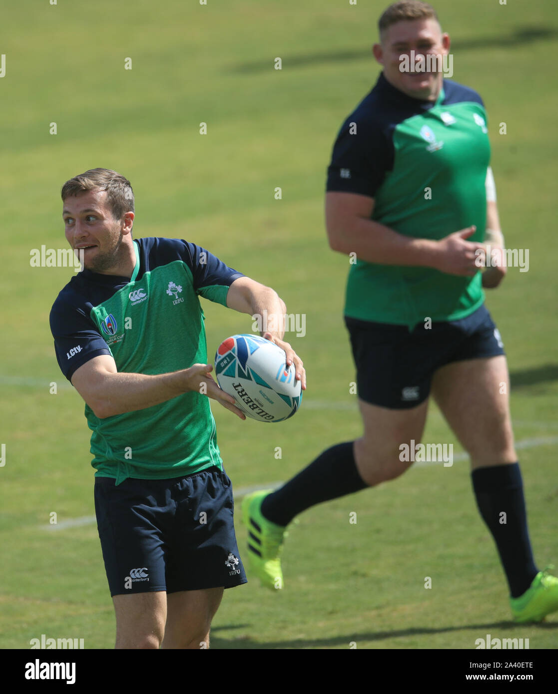 Irlands Jack Carty während des Kapitäns beim Fukuoka Hakatanomori Stadion. Stockfoto