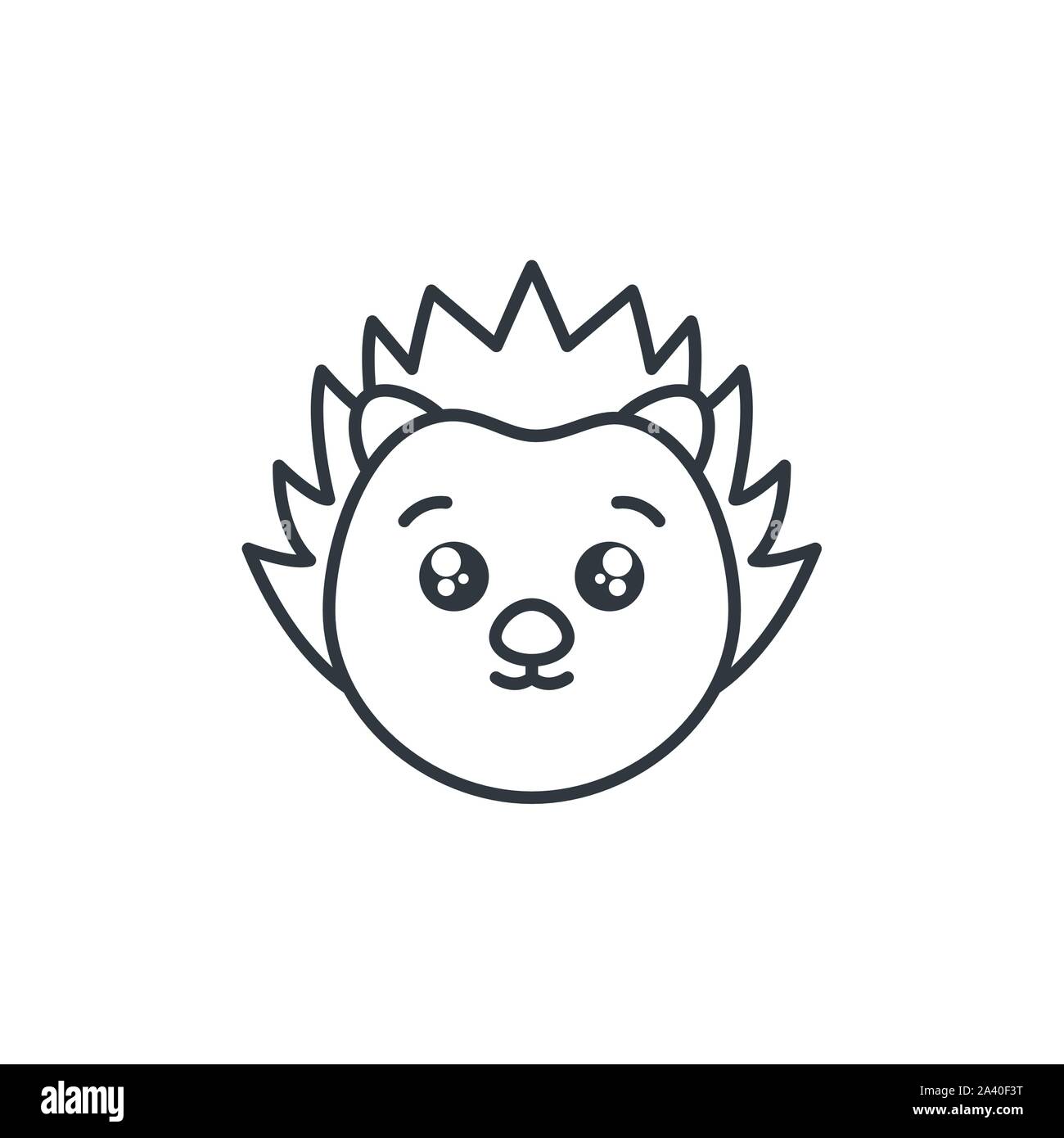 Cute porcupine Woodland animal line style Symbol Vektor illustration Design Stock Vektor