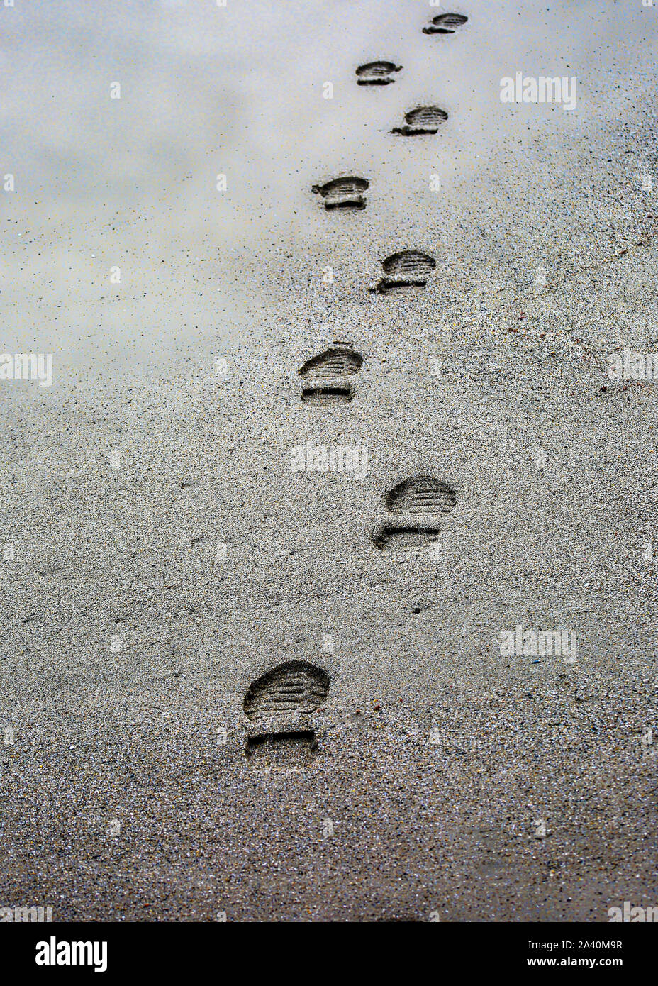 Fuß druckt Im Sand Stockfoto