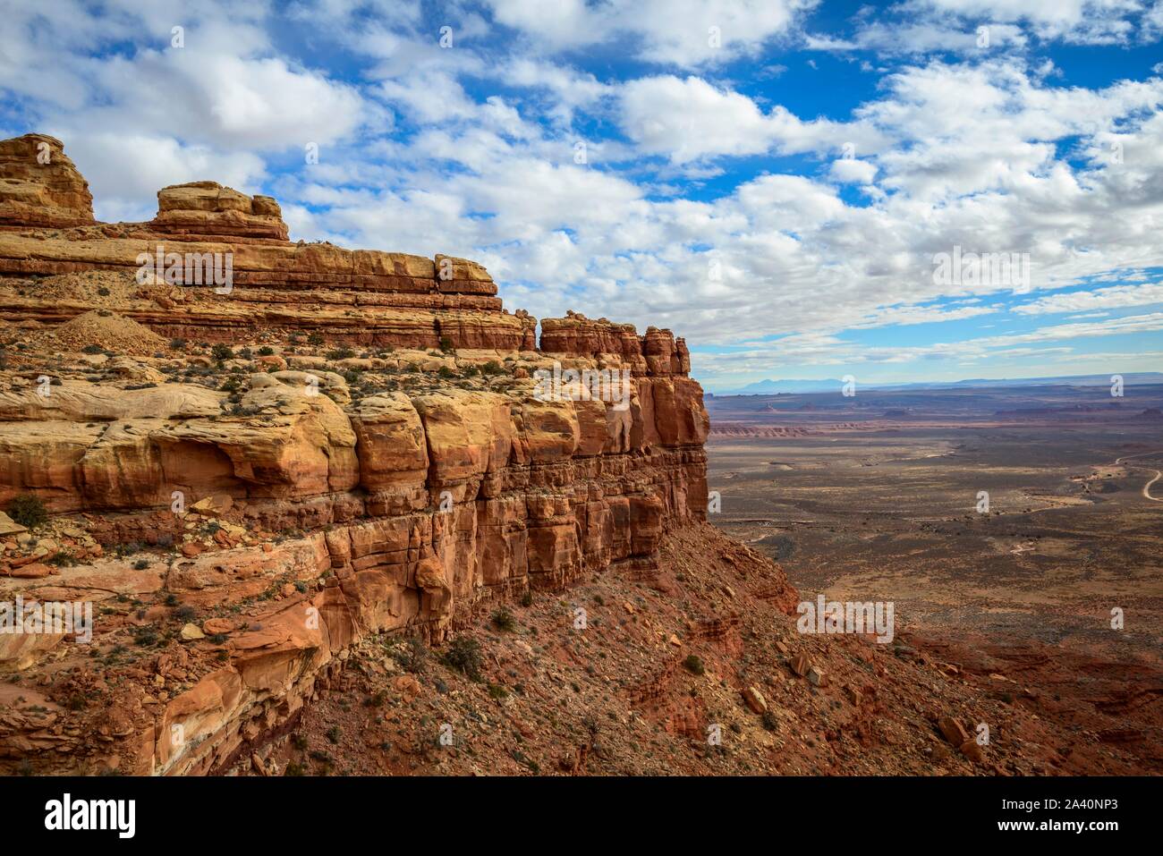 Cedar Mesa an Moki Dugway, Blick auf das Tal der Götter, Bären Ohren National Monument, Utah State Route 261, Utah, USA Stockfoto