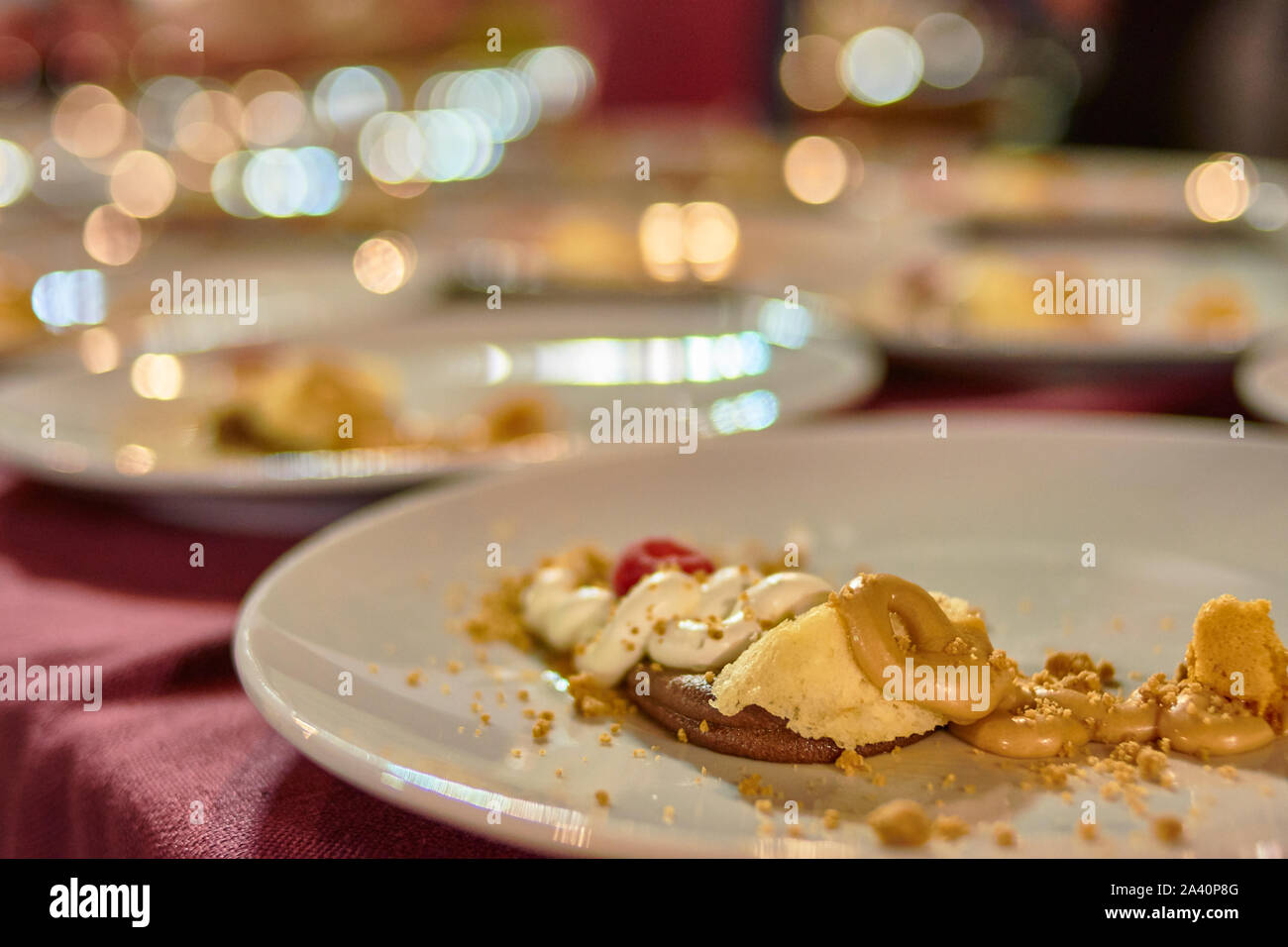 Elegante Dessert für Catering mit mehreren gastronomischen Vorschläge Stockfoto
