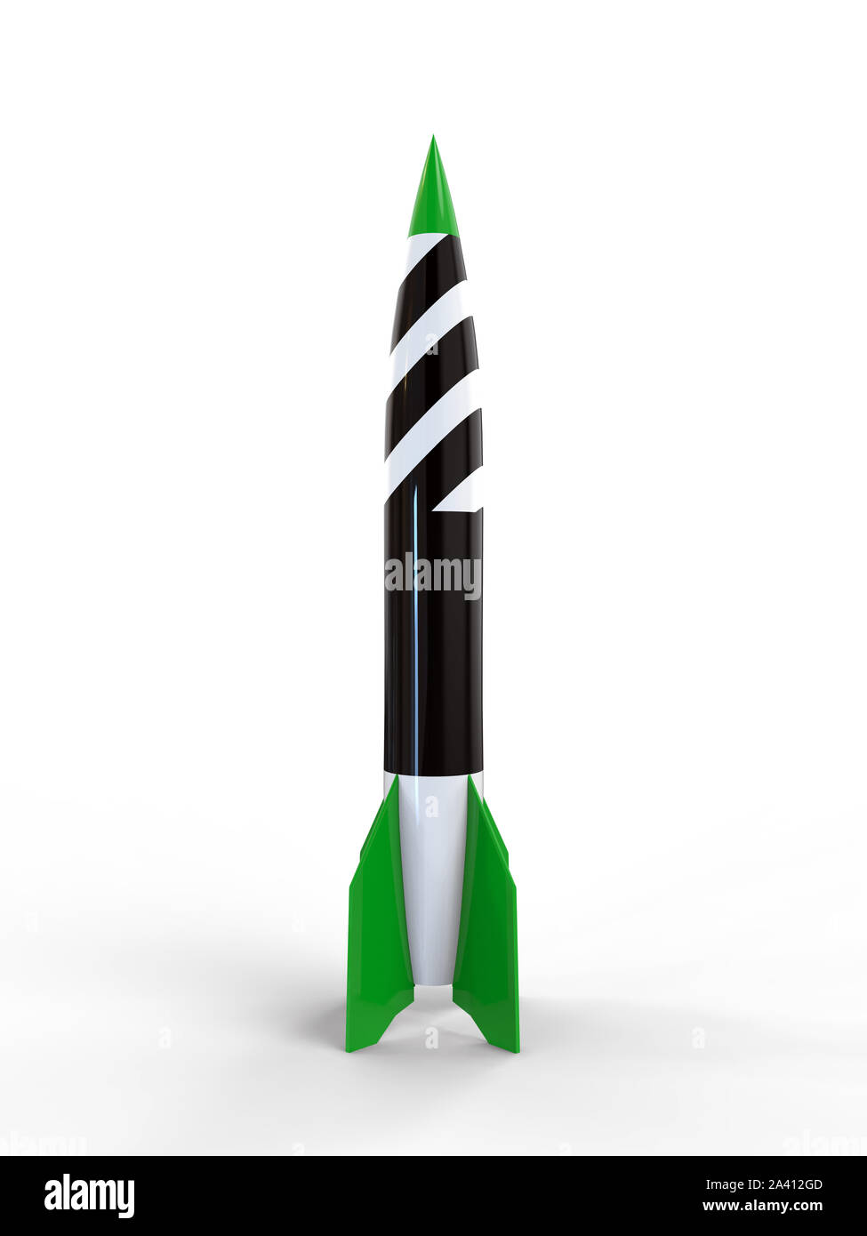 Rocket Krieg, auf weißem Hintergrund, 3D-Rendering Stockfoto