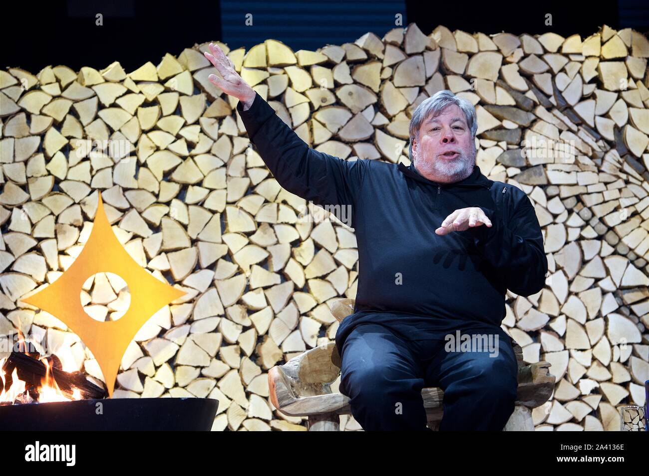 Nordic Business Forum. 2019. Helsinki, Finnland, 10. Oktober 2019. Steve Wozniak, amerikanischer Erfinder, elektronik Ingenieur, Programmierer, Philanthrop, ein Stockfoto