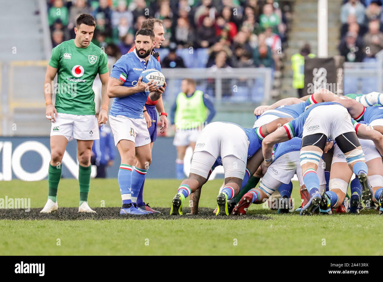 Tito tebaldi bei Guinness Six Nations 2019 - Italien gegen Irland, Italien, 24. Feb 2019, Rugby Italienisch Rugby Nationalmannschaft Stockfoto