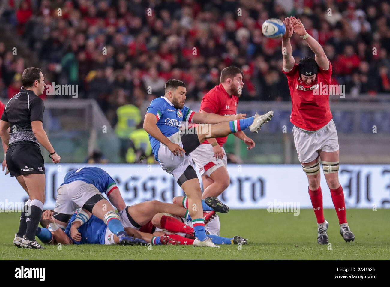 Dalla ruck Edoardo Gori bei Guinness sechs Nationen Rugby - Italien vs Galless, Rom, Italien, 09 Feb 2019, Rugby Italienisch Rugby Nationalmannschaft Stockfoto