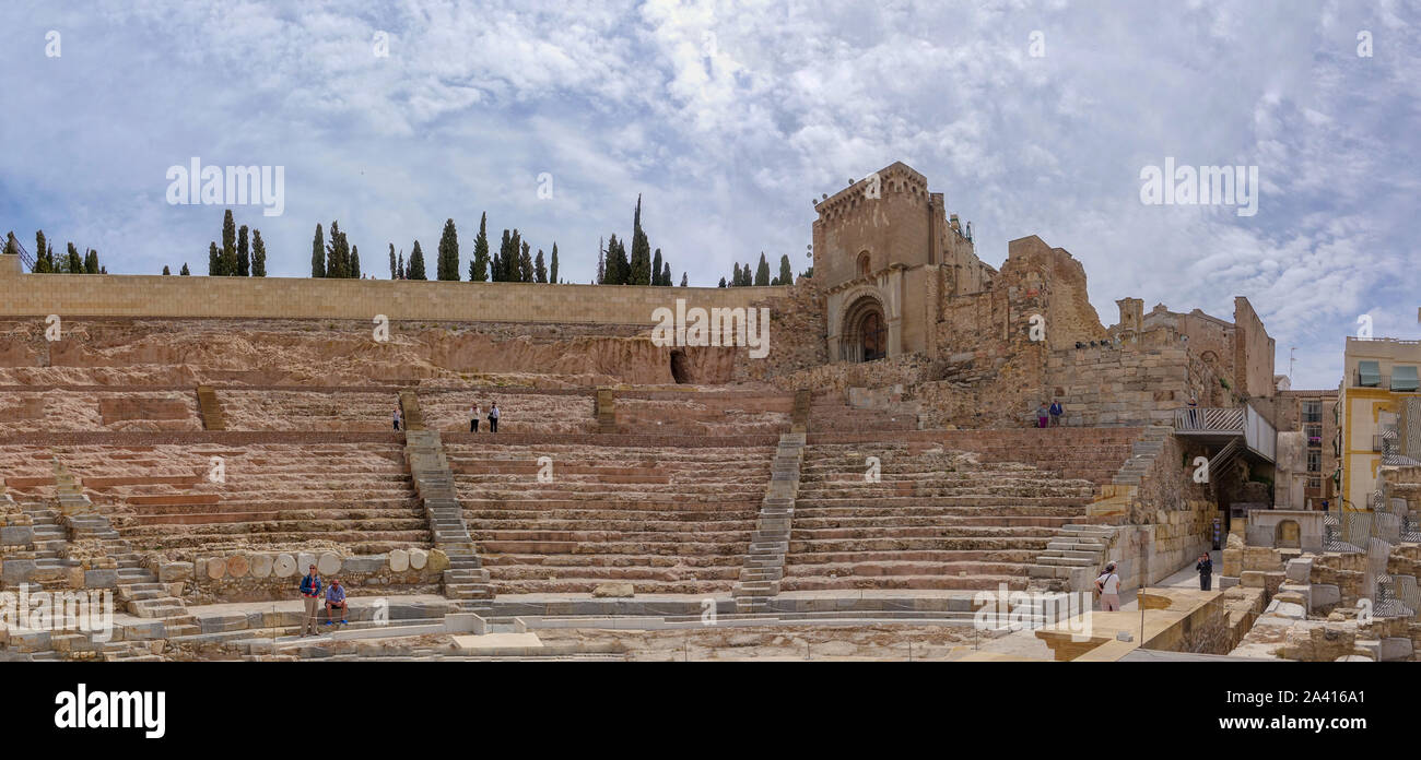 Antike römische Amphitheater in Cartagena Stockfoto