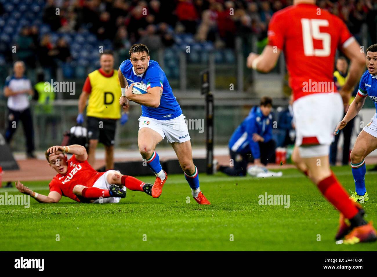 Edoardo padovani während Guinness Rugby Six Nations 2019 - Italien vs Galles, Rom, Italien, 09 Feb 2019, Rugby Italienisch Rugby Nationalmannschaft Stockfoto