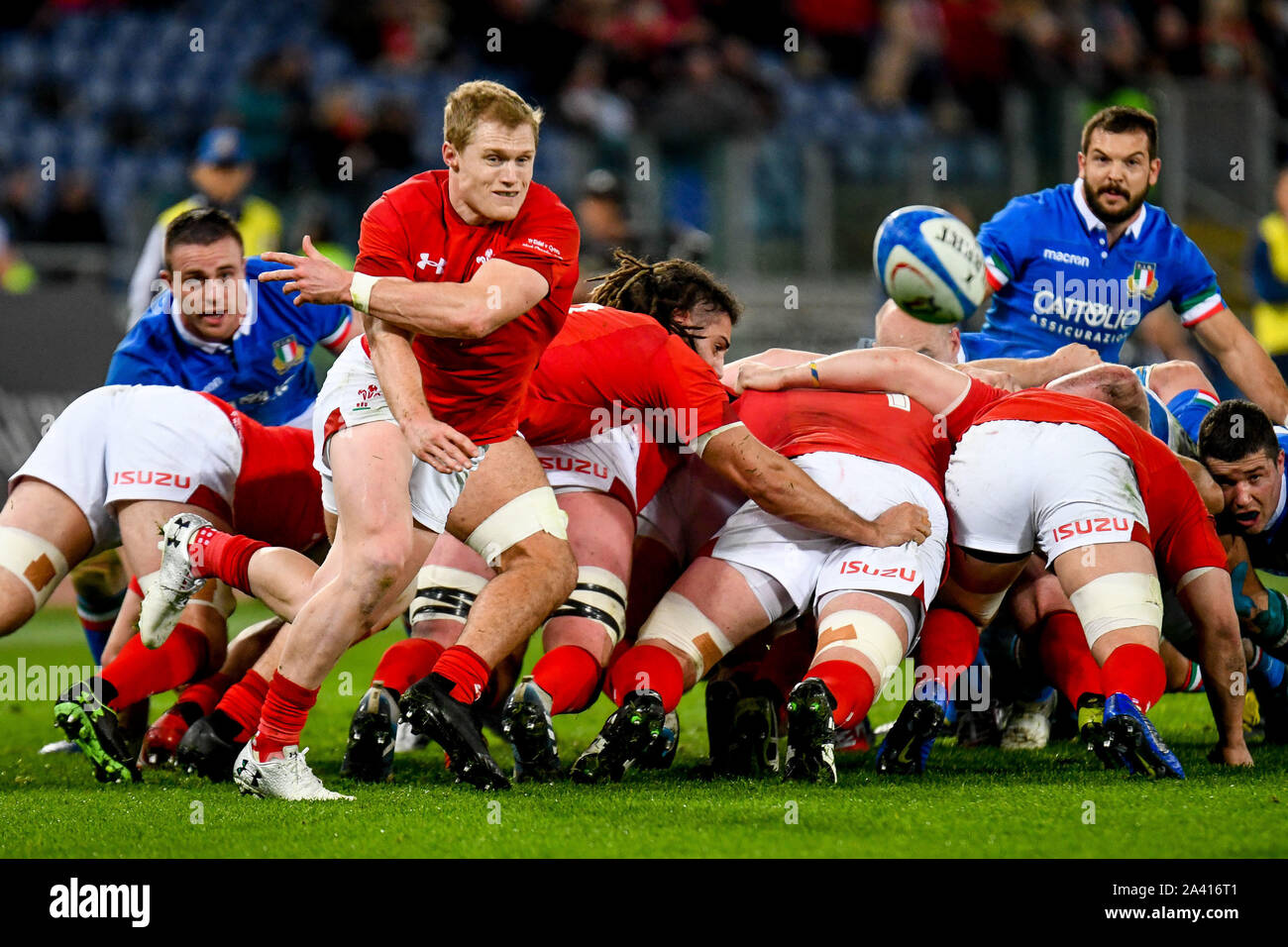 Liberazione der galles während Guinness Rugby Six Nations 2019 - Italien vs Galles, Rom, Italien, 09 Feb 2019, Rugby Italienisch Rugby Nationalmannschaft Stockfoto