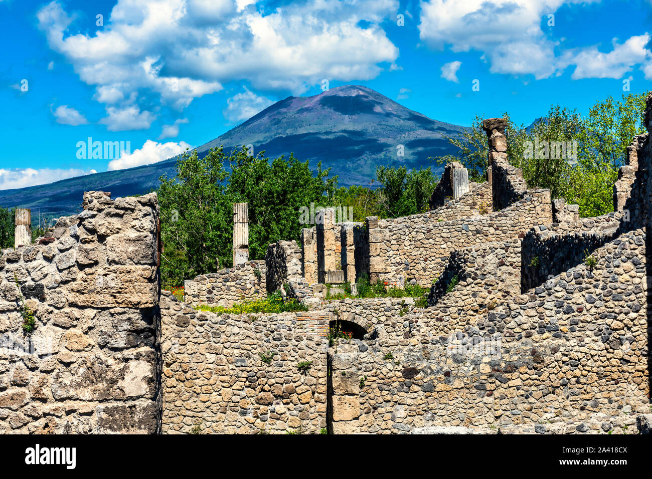 Pompeji, die italienische Stadt in der Nähe von Neapel von ash vom Vesuv in AD 79 begraben Stockfoto