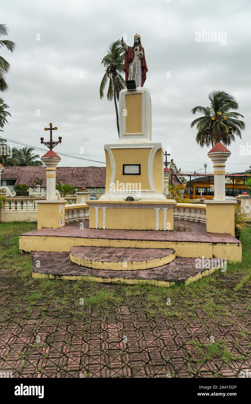Salcete - Blick auf die Heilig-Kreuz-Kirche, Goa, Indien, 08.09.2019 Stockfoto