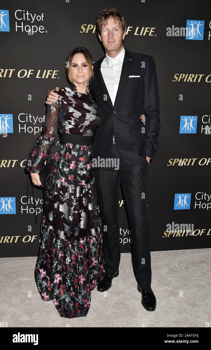 SANTA MONICA, CA - 10. Oktober: Keltie Ritter und Chris Ritter der Stadt der Hoffnung Geist des Lebens 2019 Gala im Barker Hangar am 10. Oktober 2019 in Santa Monica, Kalifornien. Stockfoto