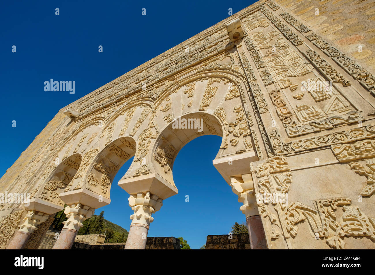 Yafar Haus, UNESCO-Weltkulturerbe, Medina Azahara. Archäologische Ausgrabungsstätte Madinat al-Zahra. Cordoba. Südlichen Andalusien, Spanien. Europa Stockfoto