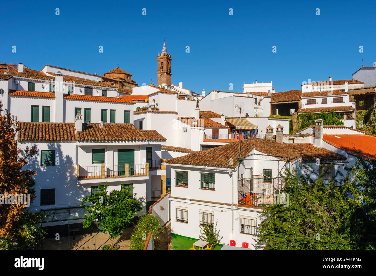 Fuenteheridos Dorf, Sierra de Aracena und Picos de Aroche Naturpark. Der Provinz Huelva. Südlichen Andalusien, Spanien. Europa Stockfoto