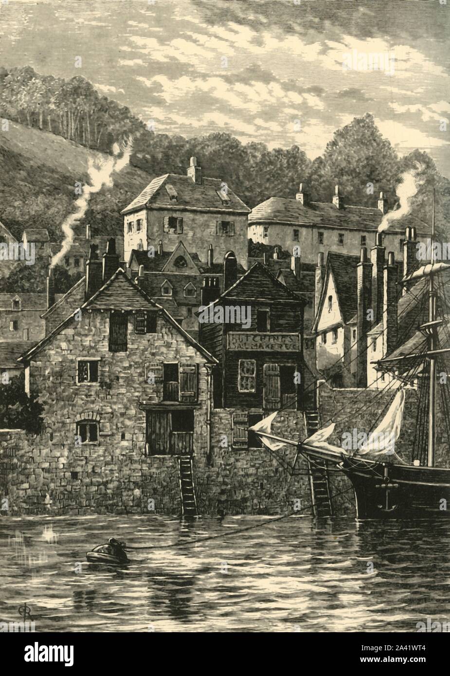 "An der Dartmouth', 1898. Dartmouth an der Mündung des Flusses Dart. Von "unserem eigenen Land, Band V". [Cassell und Company, Limited, London, Paris & Amp; Melbourne, 1898] Stockfoto