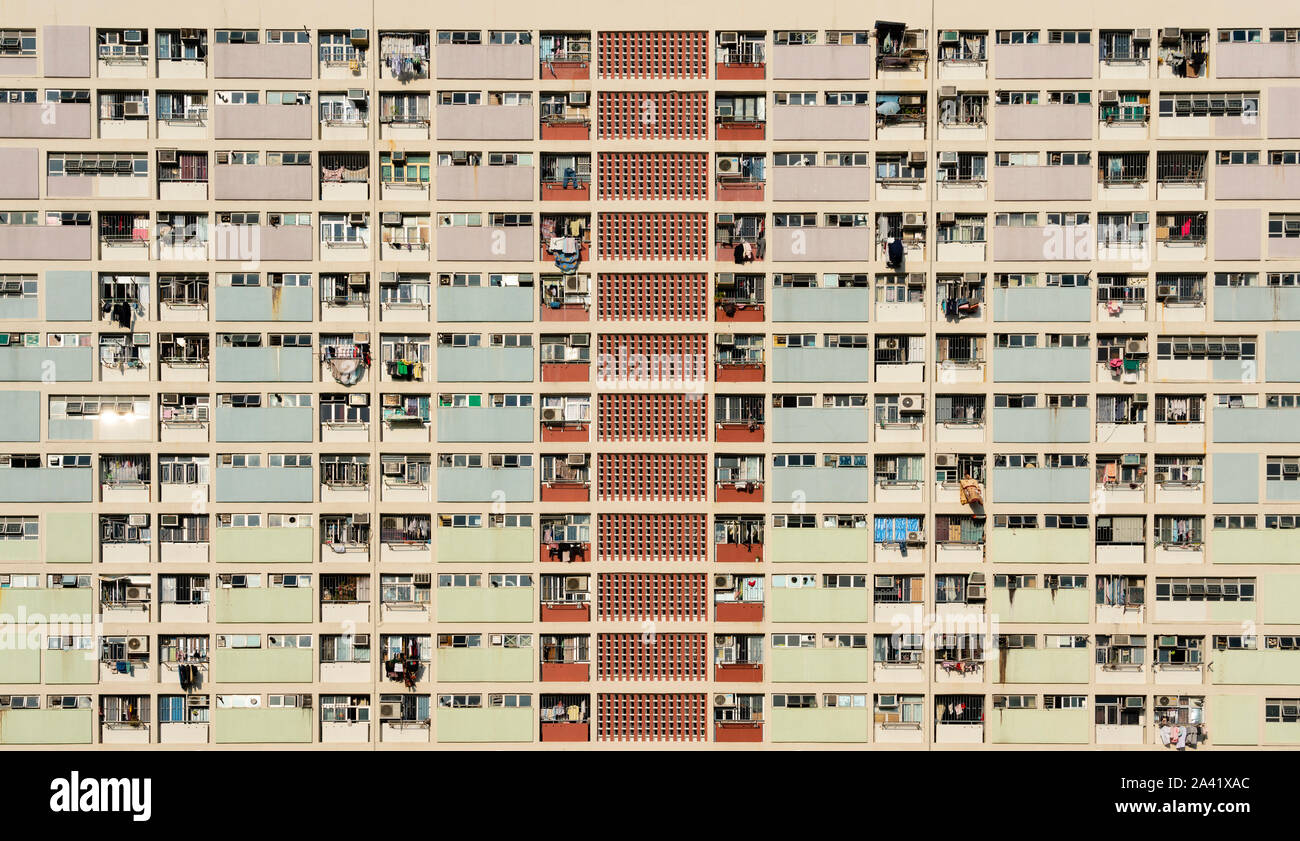 Alten Wohnung Blöcke Choi Hung in Kowloon, Hong Kong. Stockfoto