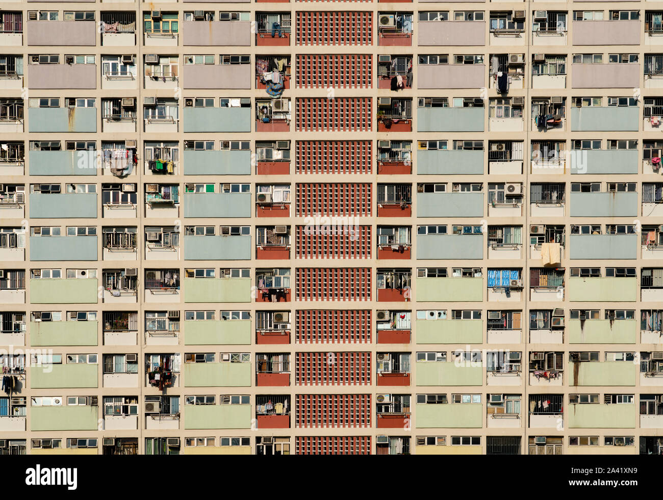 Alten Wohnung Blöcke Choi Hung in Kowloon, Hong Kong. Stockfoto