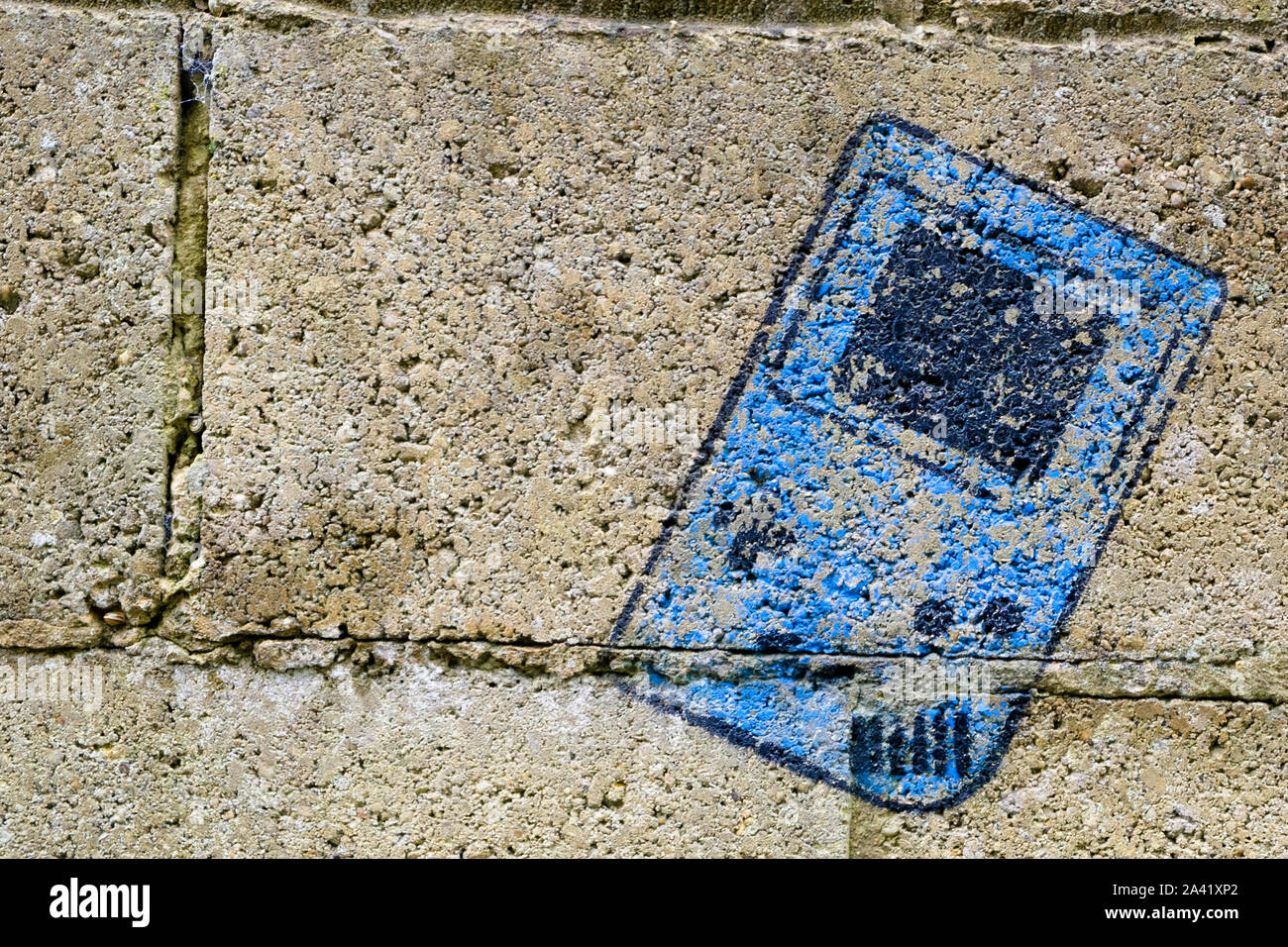 Ein Graffitti-Tag in Form von Nintendo Game Boy Stockfoto