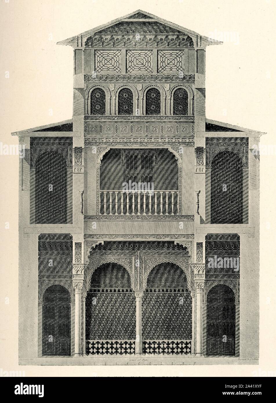 "Der Bäder, der Halle der Ruhe", 1907. Innenausstattung in den Bädern, Palast der Alhambra, Granada, Spanien, die vor allem aus dem 14. Jahrhundert. "Von der Alhambra: Wird eine kurze Aufzeichnung der arabischen Eroberung der Halbinsel mit besonderer Berücksichtigung der mohammedanischen Architektur und Dekoration" von Albert F. Calvert. [John Lane, London &Amp; New York, 1907] Stockfoto