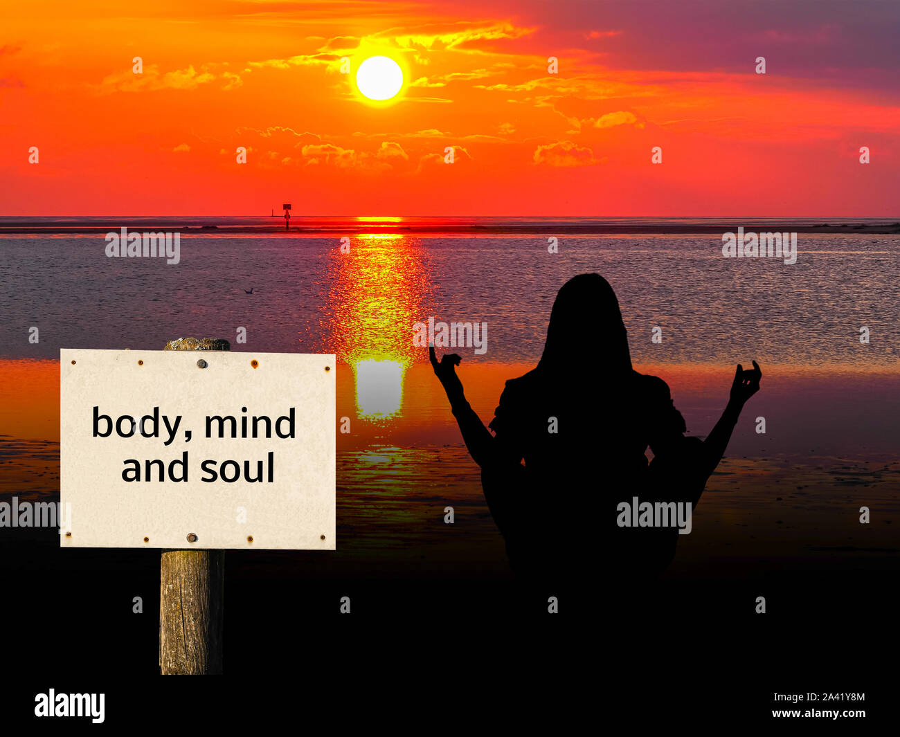 Gefühle, Emotionen und geistige Haltung Schild Stockfoto