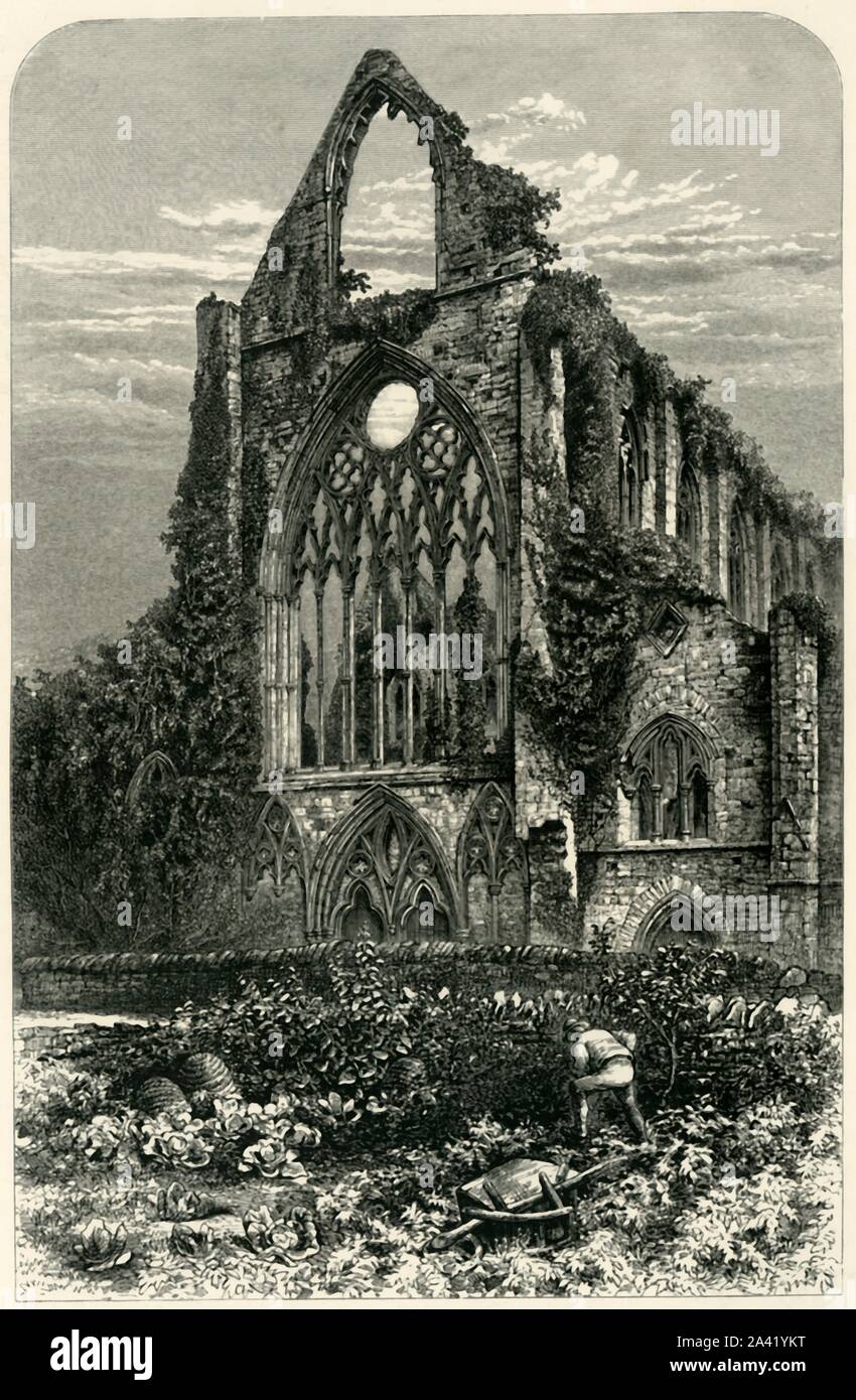 'West Front von Tintern Abbey', c 1870. Gegründet am 9. Mai 1131 von Walter de Clare, in Tintern, Monmouthshire, die Abtei verfielen nach der Auflösung der Klöster im 16. Jahrhundert und ist jetzt Grad I aufgeführt. Von "Malerische Europa - die Britischen Inseln, Vol. I". [Cassell, Petter &Amp; Galpin, London, c 1870] Stockfoto