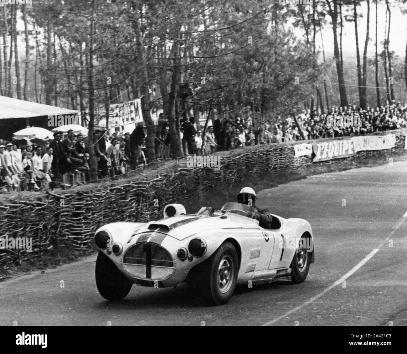 1953 Cunningham 5.4 in Le Mans von Cunningham/Speer angetrieben. Stockfoto