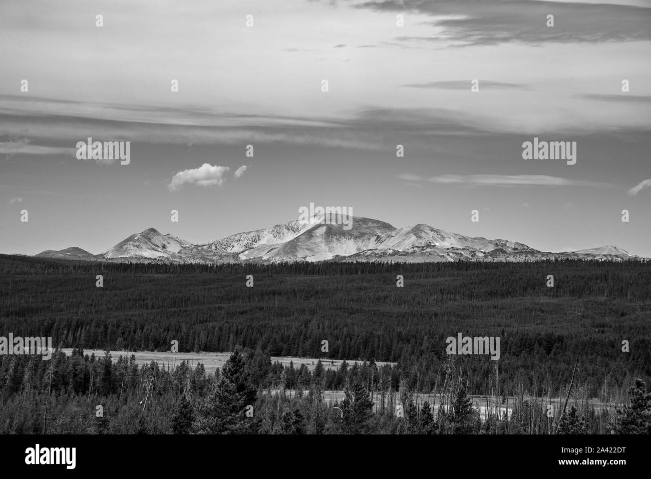 Aussicht auf die Berge vom Künstler painpots Bereich in Yellowstone Stockfoto
