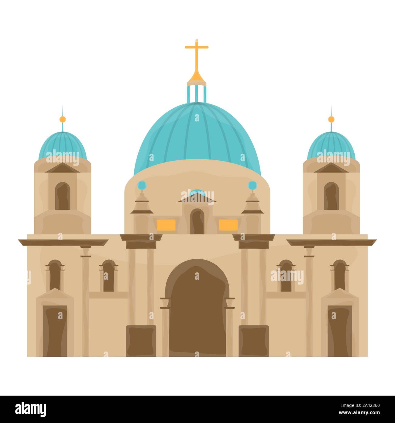 Isolierte Reichstag das Symbol über einen weißen Hintergrund - Vector Illustration Stock Vektor