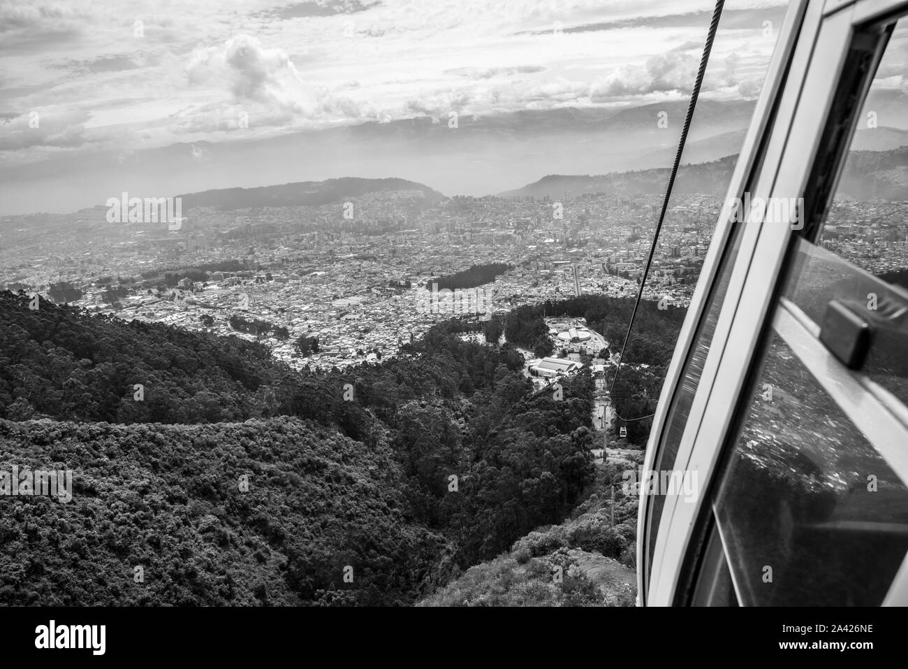 Die teleferico von Quito ist die höchste Gondelbahn der Welt Stockfoto