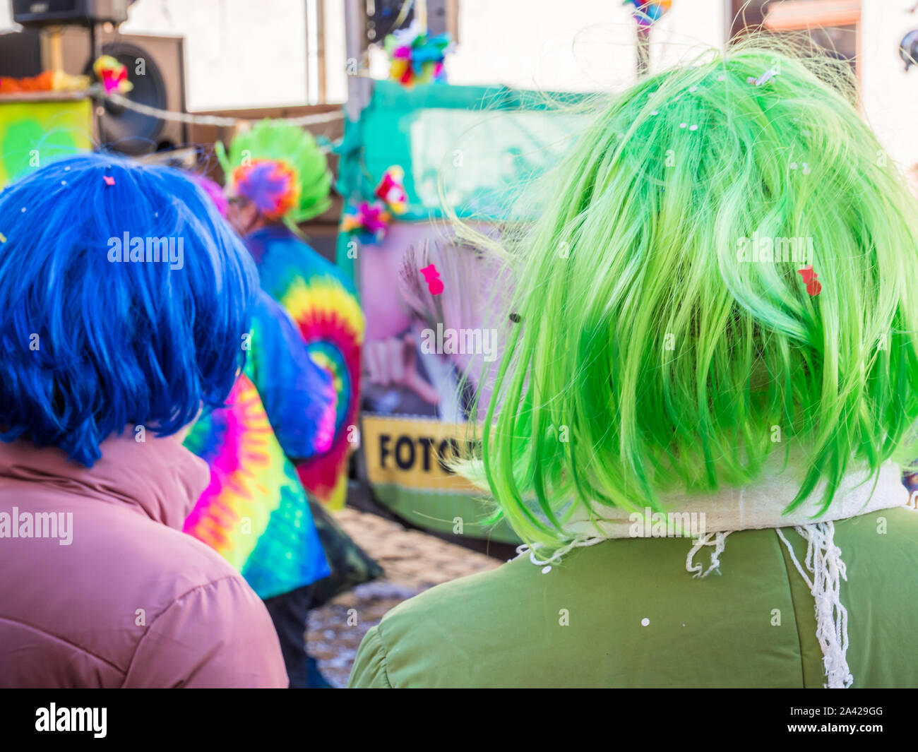 Karnevalsumzug in der deutschen Stadt Stockfoto