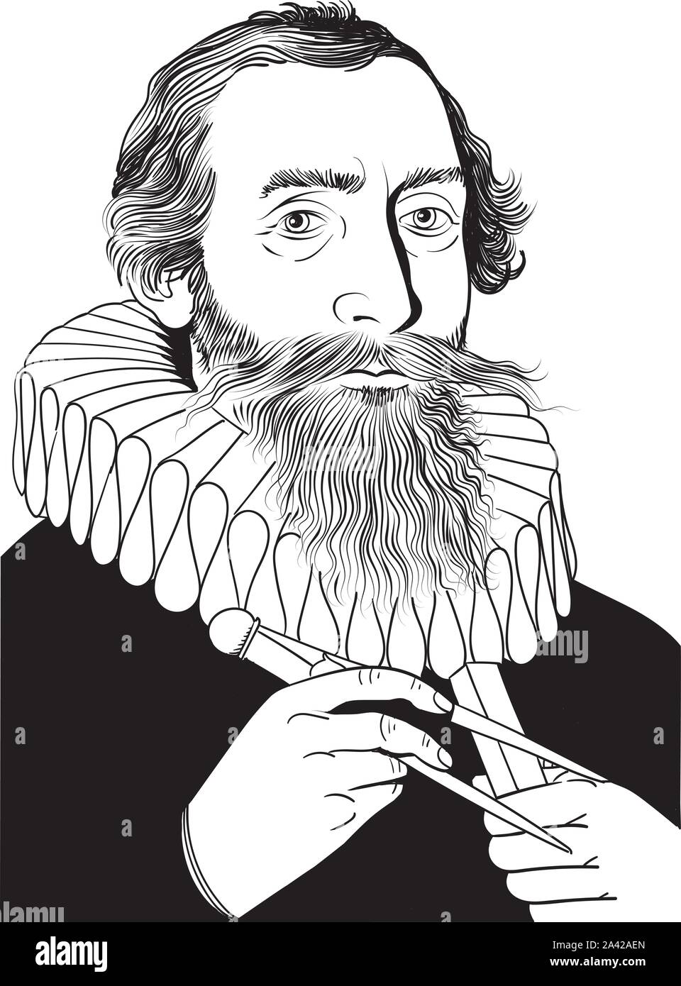 Johannes Kepler portrait. Er war ein deutscher Astronom, Mathematiker und Astrologe. Stock Vektor