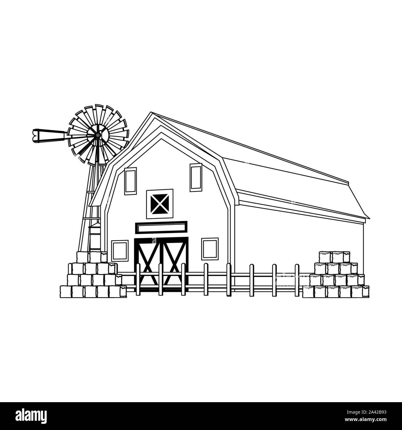 Holz- Farm Barn design Stock Vektor