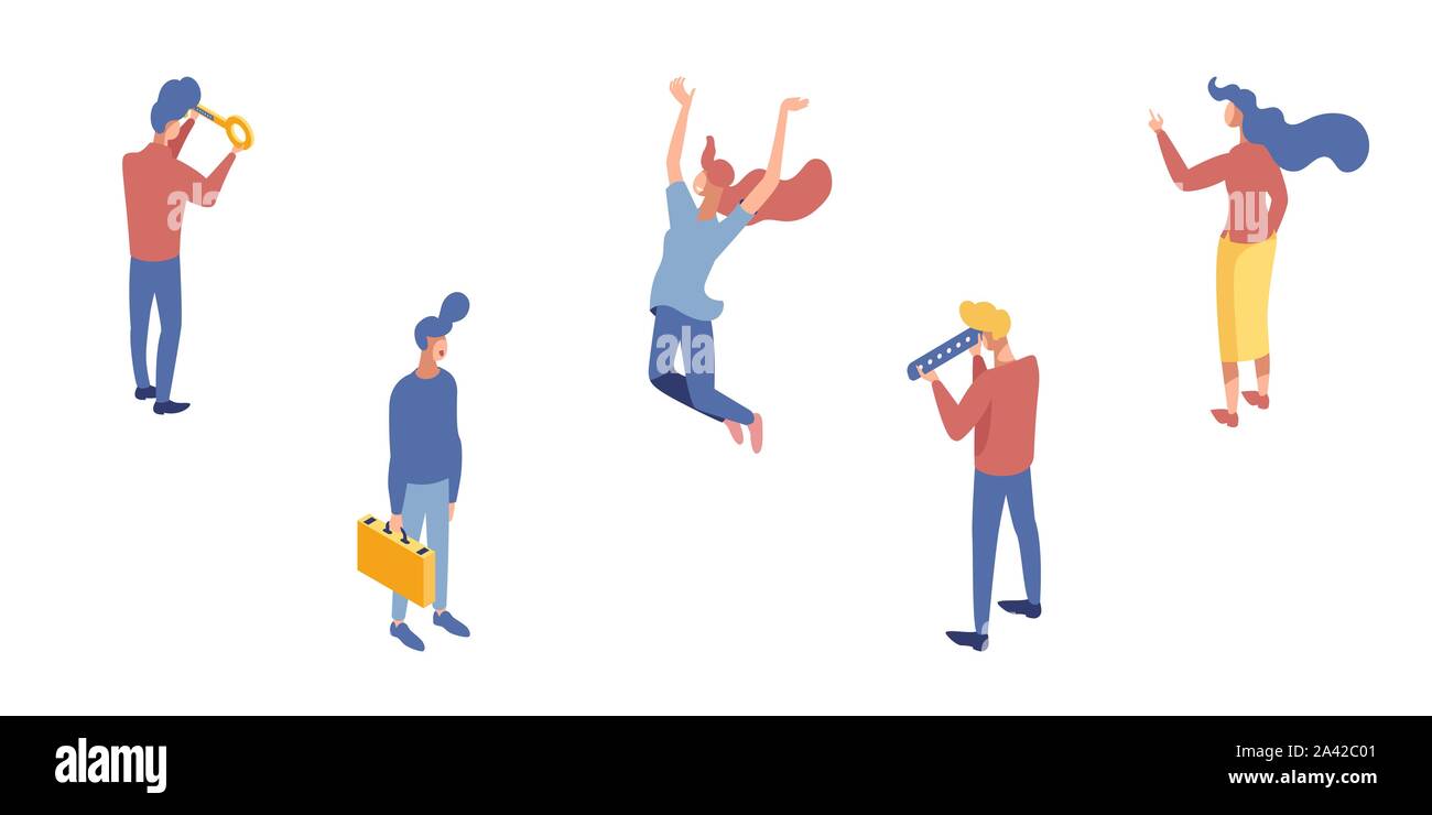 Menschen Umgang mit Geld flachbild Zeichen gesetzt. Sichere Finanztransaktionen, vertrauliche Währung Operationen 3D Vektor Cartoon Illustration. Eingabe von Passwort, Zugriff, Transfer, Geld Stock Vektor