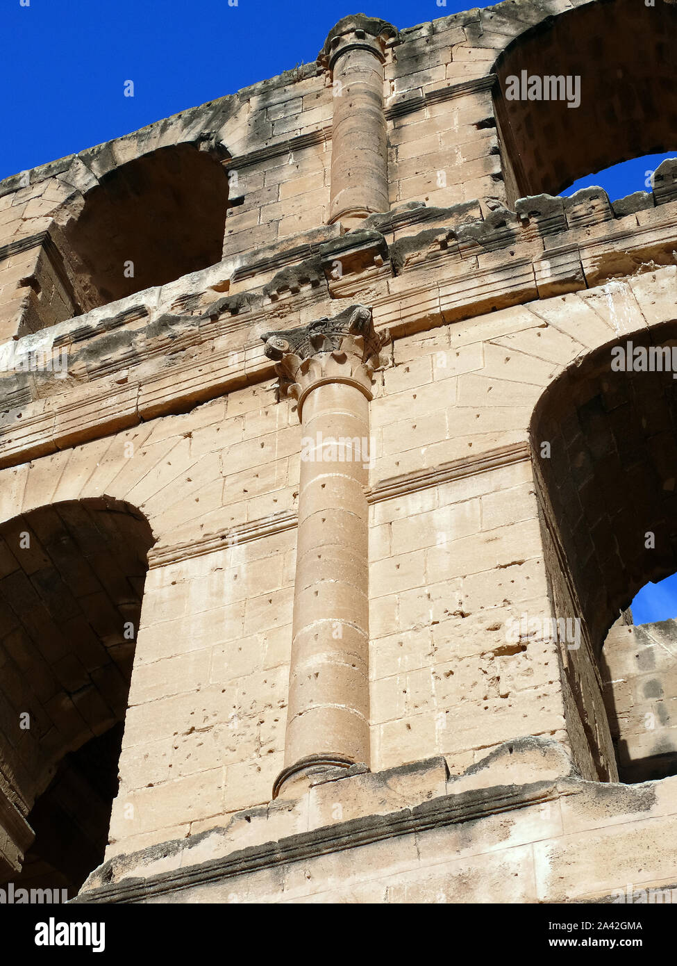 Amphitheater von El Jem, El Djem oder El Jem, Tunesien, Nordafrika, UNESCO Weltkulturerbe Stockfoto