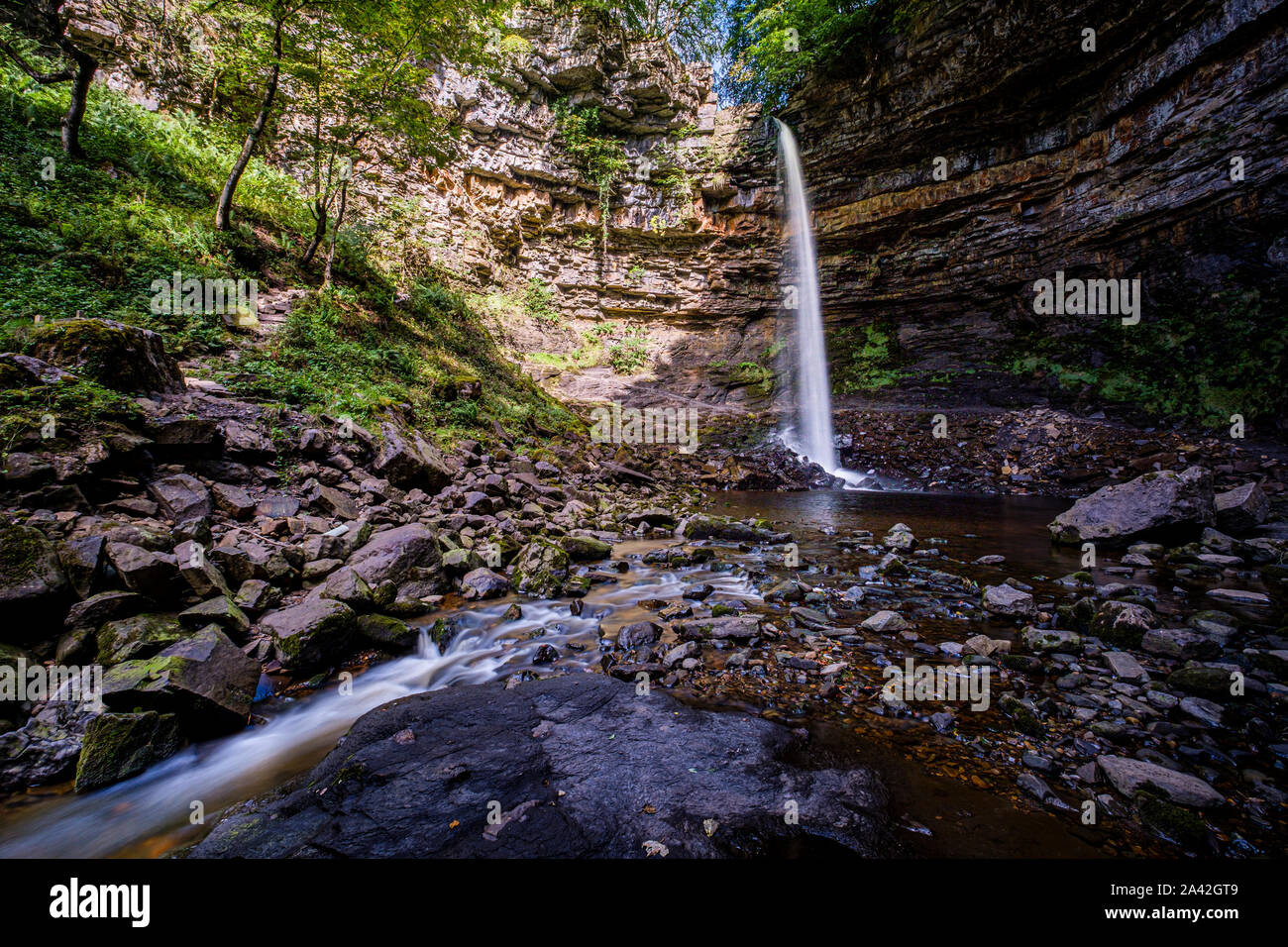 Hardraw Force Wasserfall ist der höchste Wasserfall in England. Stockfoto