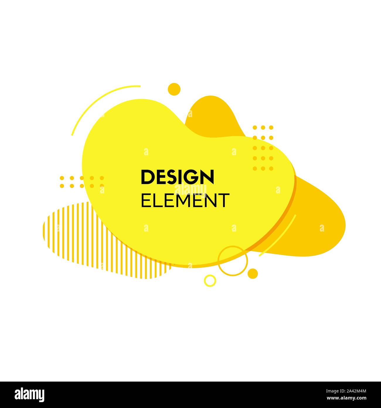 Gelbe Flüssigkeit abstrakte Element der Gestaltung. Vector Fluid Form. Für motion design Banner, Landing Pages, social media Beiträge Stock Vektor