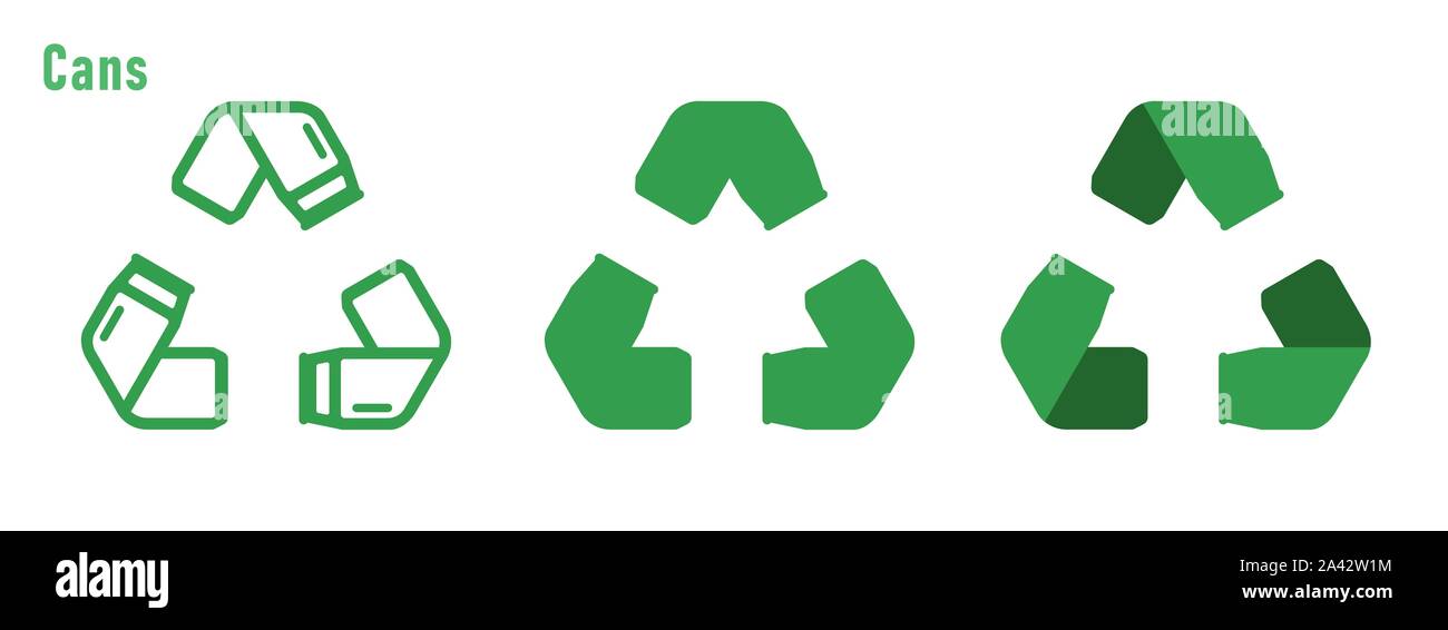 Aluminium Metall Dosen form Mobius Ring oder Recycling Stock Vektor