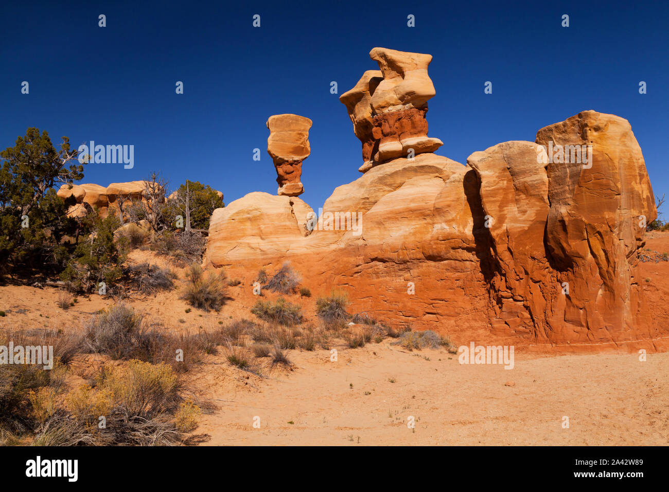 Felsformationen, Devil's Garden, Grand Staircase-Escalante National Monument, Utah Stockfoto